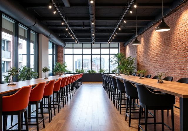 Stylish, modern office after renovation.