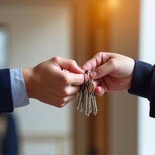 A set of keys being handed over.
